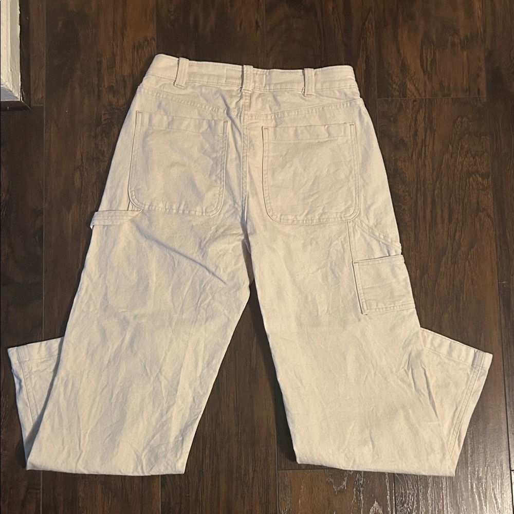 Abercrombie & Fitch Cream Carpenter Pants - Picture 3 of 5
